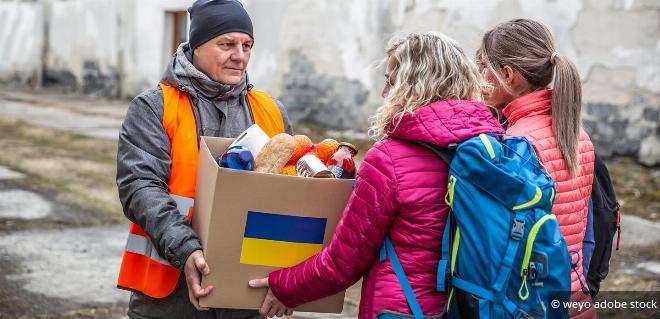 Unterstützung von Flüchtlingen im Ukraine-Krieg